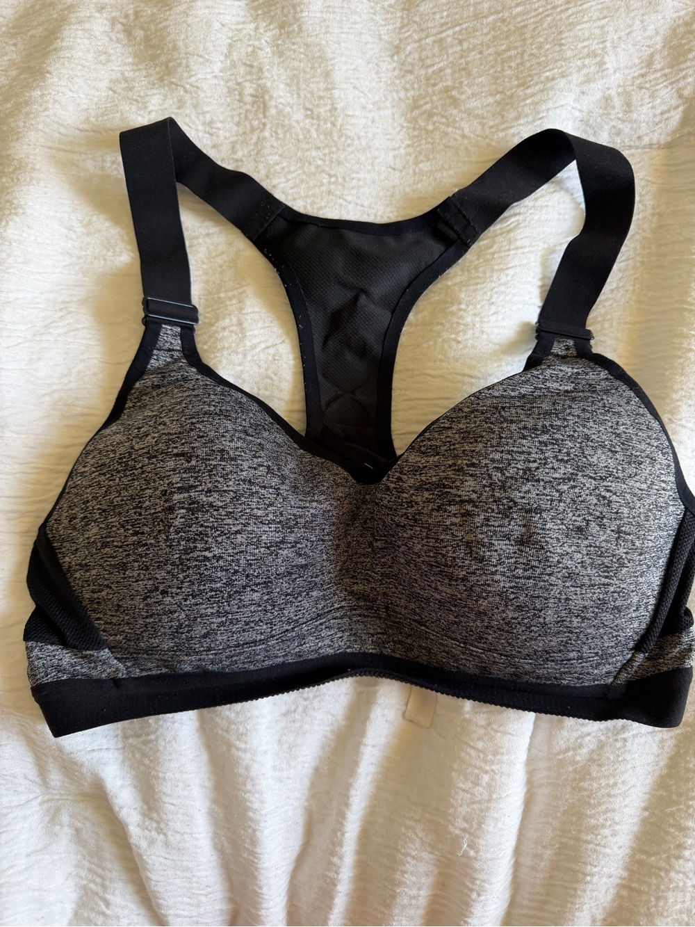Victoria's Secret Grey and Black Racerback Sports Bra